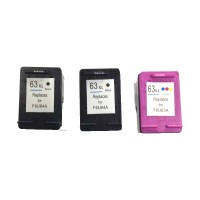 HP 63XL Remanufactured Value Pack (2 x HP63XL Black & 1 x HP63XL Colour)